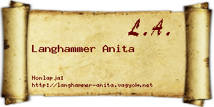 Langhammer Anita névjegykártya