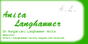 anita langhammer business card